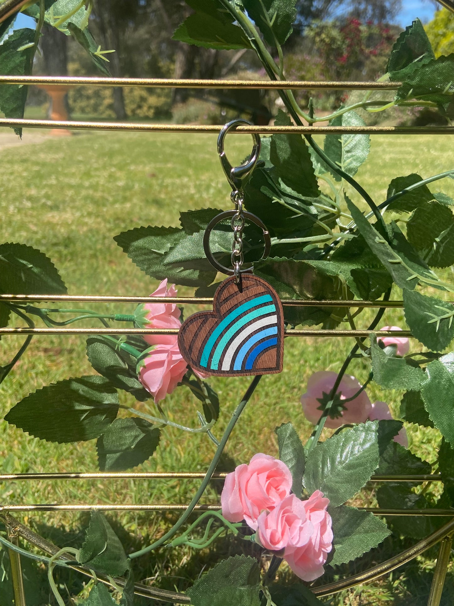 Wooden Pride Heart Keychains - Assorted