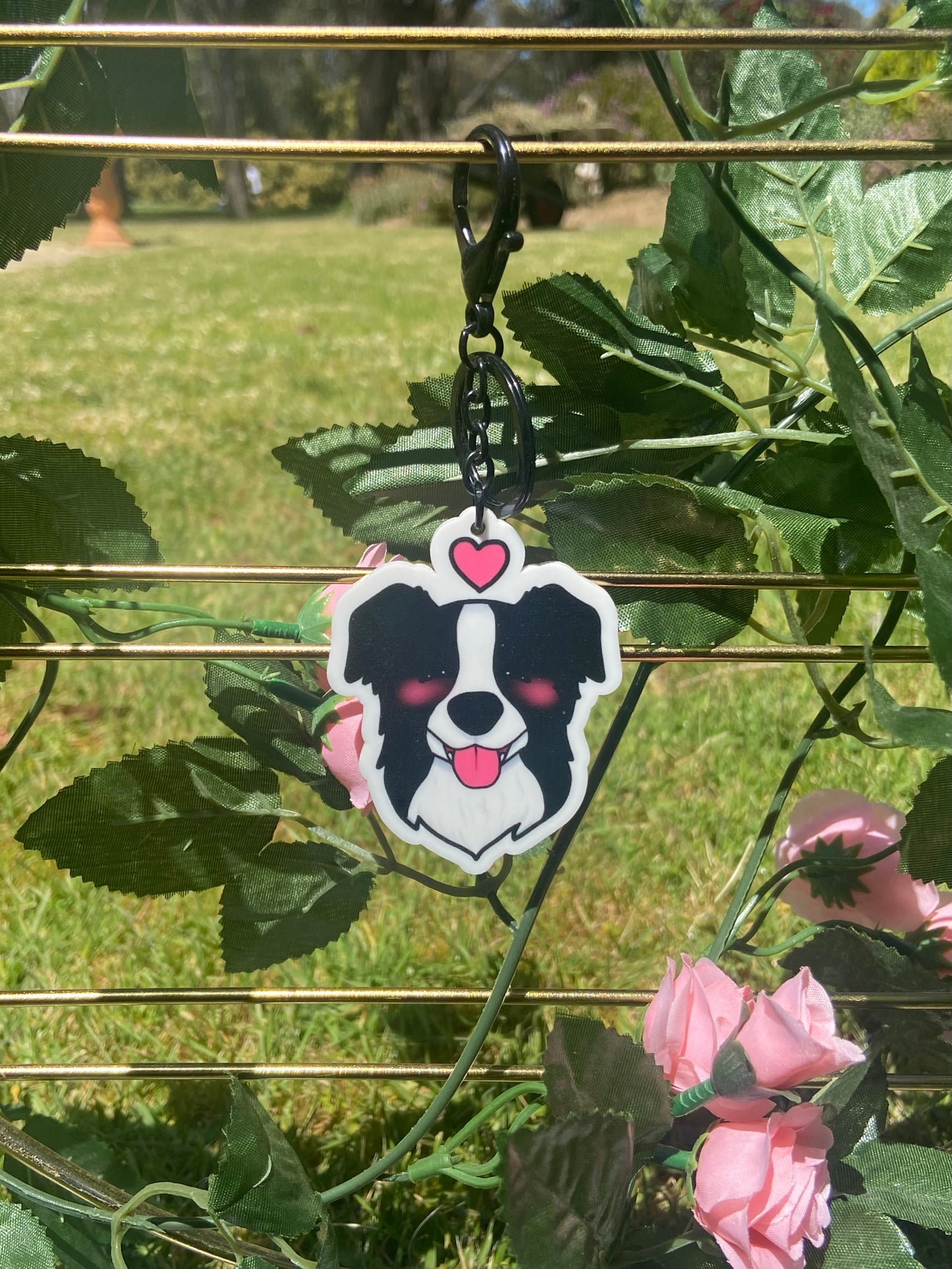 Border Collie Keychain - Black