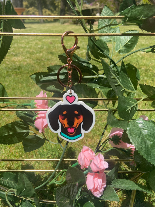 Dachshund Keychain - Black