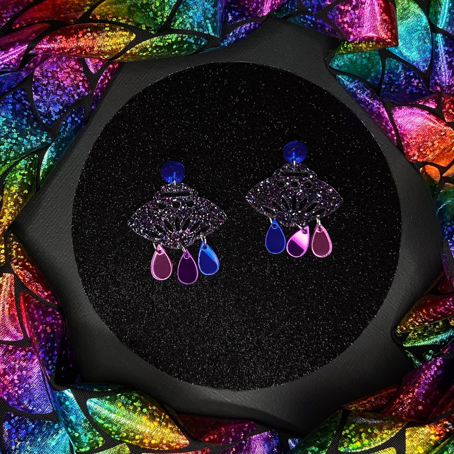 Spaceship Pride earrings - Bisexual