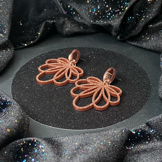 Rose gold glitter leaves