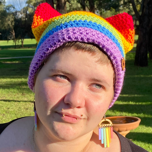 Custom Hand Crochet Cat Ear Beanies